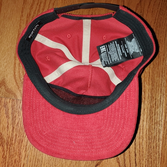EUC BURTON Corduroy Embroided Logo Trucker Hat Cap Adjustable One Size UNISEX - Picture 5 of 6
